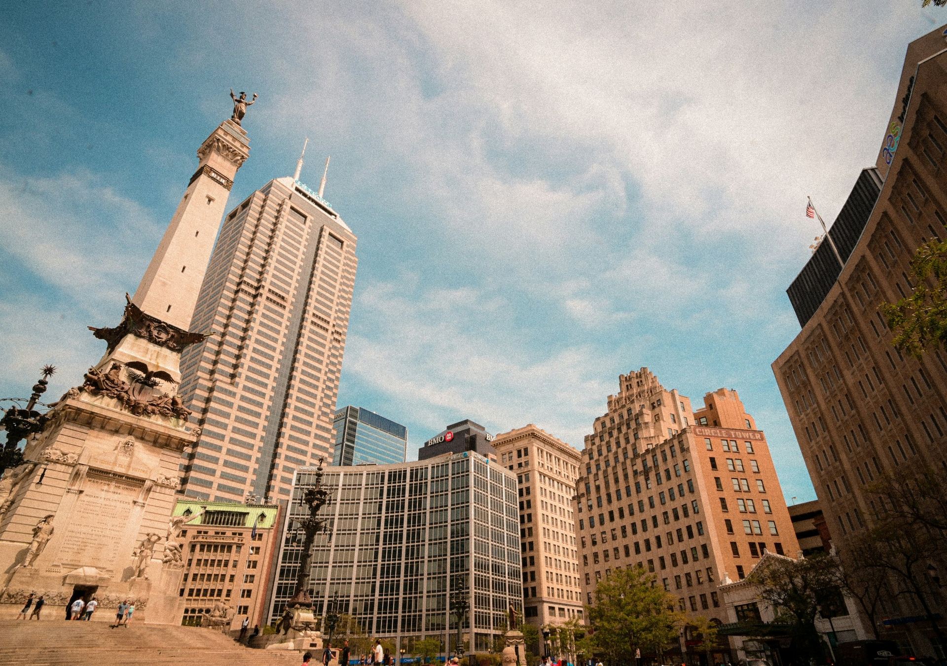 Monument Circle in downtown Indianapolis